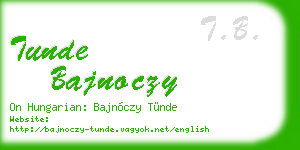 tunde bajnoczy business card
